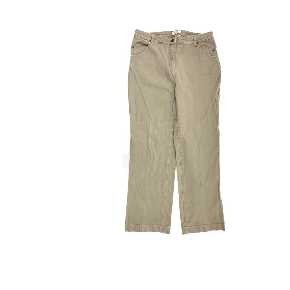 Christopher & Banks Bootcut Jeans Womens 12 Beige Tan High‎ Rise Stretch Denim